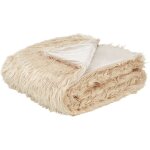 Couvre - lit marron clair en fausse fourrure chaud 200 x 220 cm pour l'hiver et tout doux parfait pour ...