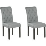 Ensemble de 2 chaises repas salon glam à dossier incurvé moderne en tissu gris velva Ensemble de 2 chaises repas salon glam à dossier incurvé moderne en tissu gris velva