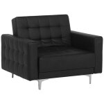 Beliani - fauteuil dossier réglable en cuir pu noir classique accoudoirs hauts aberdeen Beliani - fauteuil dossier réglable en cuir pu noir classique accoudoirs hauts aberdeen