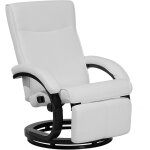 Beliani - fauteuil inclinable en cuir pu blanc avec rembourrage �pais et repose - pied pour salon au ...