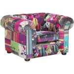 Beliani - fauteuil en tissu violet dossier à points diamant style classique chesterfield Beliani - fauteuil en tissu violet dossier à points diamant style classique chesterfield