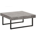 Beliani - jolie table basse design avec pieds noirs mat et panneau effet béton décoration parfaite pour ... Beliani - jolie table basse design avec pieds noirs mat et panneau effet béton décoration parfaite pour ...