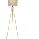 Beliani - lampadaire boho sur tr�pied en rotin naturel abat - jour en tambour pour salon penton