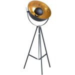 Beliani - lampadaire e27 max 40w en m�tal noir sur tr�pied int�rieur abat - jour cuivr� thames