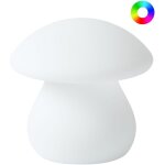 Lampadaire led extrieur matire synthtique forme champignon tanche ip54 avec tlcommande blanc tuira ...