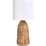 Beliani - lampe  poser boho en osier jacinthe d'eau avec abat - jour en tissu naturel mahaweli