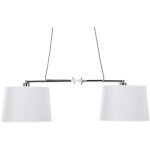 Lampe suspension lumianaire 2 abat - jours blancs en tissu et m�tal e27 max. 60w �clairage ambiant pour ...