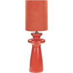 Beliani - lampe de table � poser en faux daim avec abat - jour salon bureau chambre couloir rouge oteros ...