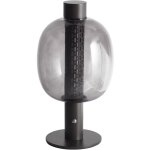 Beliani - lampe de table moderne en aluminium lumire led intrieur sans fil abat - jour en verre noir ...