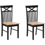 Lot 2 chaises noires en bois naturel de qualit� design simple et universel pour chaque salle � manger ...