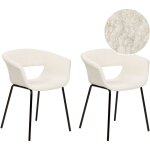 Beliani - lot 2 chaises de salle � manger au design moderne en bouclettes blanc cass� elma