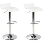 Beliani - lot 2 tabourets de bar modernes pivotants et réglable blanc valencia Beliani - lot 2 tabourets de bar modernes pivotants et réglable blanc valencia