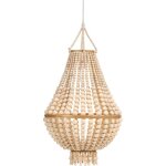 Beliani - lustre boho suspendu perles en bois marron clair kumbukkan Beliani - lustre boho suspendu perles en bois marron clair kumbukkan