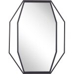 Beliani - miroir mural avec cadre dcoratif de forme octogonale en acier gris fonc pour salle d'entre ...