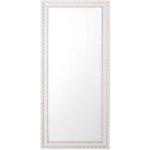 Beliani - miroir mural de forme rectangulaire 130 x 50 cm avec cadre en plastique blanc motif style rétro ... Beliani - miroir mural de forme rectangulaire 130 x 50 cm avec cadre en plastique blanc motif style rétro ...