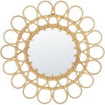 Beliani - miroir mural rond moderne en rotin forme de soleil � 60 cm naturel babai