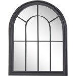 Beliani - miroir mural au style vintage en forme de fen�tre en verre et m�tal noir 69 x 89 cm pour salon ...