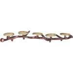 Beliani - porte - bougeoir en m�tal dor� et marron avec 5 emplacements bougies cleonae