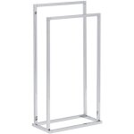 Beliani - porte serviettes sur pied 2 barres design en acier couleur argent chrom aspect chic pour salle ...