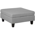 Pouf de type ottoman pour canap� modulable ou � acheter seul tapiss� en tissu gris clair de qualit� pour ...