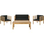 Beliani - salon de jardin 4 places en bois d'acacia noir et bois clair avec table pacific