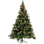 Sapin de noël artificiel 180 cm imitation idéale avec lumières led intégrées et fausse neige branches ... Sapin de noël artificiel 180 cm imitation idéale avec lumières led intégrées et fausse neige branches ...