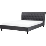 Beliani - sommier et cadre de lit double 180 x 200 cm en tissu gris fonc clout saverne