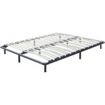 Sommier  lattes en acier pour lit double 160 x 200 cm avec 48 lattes en bois combourg