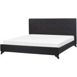 Beliani - sommier de lit double 180 x 200 cm en tissu noir rembourrage de qualité ambassador Beliani - sommier de lit double 180 x 200 cm en tissu noir rembourrage de qualité ambassador
