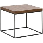 Beliani - table d'appoint carr�e plateau effet bois fonc� et pieds en m�tal noir pour salon au style ...