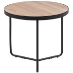 Beliani - table basse d'appoint ronde effet bois en mdf et structure en m�tal noir tailles s l 40 cm ...