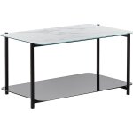 Beliani - table basse moderne rectangulaire effet marbre pieds en métal blanc et noir gloster Beliani - table basse moderne rectangulaire effet marbre pieds en métal blanc et noir gloster