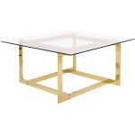 Beliani - table basse avec plateau en verre et cadre en mtal dor au style moderne et glamour