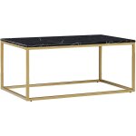 Beliani - table basse rectangulaire avec plateau effet marbre noir en mdf et cadre en m�tal dor� au style ...
