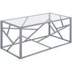 Beliani - table basse rectangulaire avec plateau en verre et cadre en m�tal argent� au style moderne ...