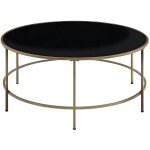 Beliani - table basse ronde avec plateau en verre noir et cadre en mtal dor au style moderne et glamour ...