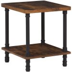 Table de chevet bout canap� effet bois fonc� et noir meuble fonctionnel et �l�gant pour chambre ou salon ...
