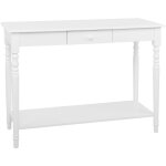 Table console blanche en bois et mdf avec tiroir de style traditionnel pour int�rieur scandinave ou classique ...