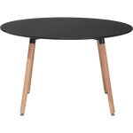 Beliani - table de salle  manger 120 cm ronde en mdf et bois de htre noir et clair bovio