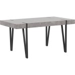Beliani - table de salle à manger 150 x 90 cm plateau imitation béton en mdf et pieds noirs en métal ... Beliani - table de salle à manger 150 x 90 cm plateau imitation béton en mdf et pieds noirs en métal ...