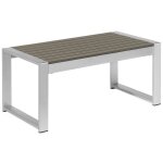 Beliani - table de terrasse ou de jardin en aluminium gris fonc matriaux durables et design ultra moderne ...
