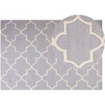 Beliani - tapis 140 x 200 cm en laine gris et blanc à motif fabriqué à la main doux silvan Beliani - tapis 140 x 200 cm en laine gris et blanc à motif fabriqué à la main doux silvan