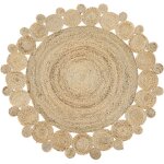 Beliani - tapis déco rond beige en jute en forme de cercle pour chambre et salon au style bohème et campagne ... Beliani - tapis déco rond beige en jute en forme de cercle pour chambre et salon au style bohème et campagne ...