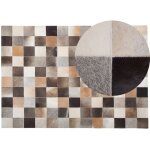 Beliani - tapis moderne à carreaux 160 x 230 cm en cuir véritable multicolore fait main soke Beliani - tapis moderne à carreaux 160 x 230 cm en cuir véritable multicolore fait main soke