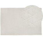 Beliani - tapis rectangulaire blanc cass� en laine viscose et coton pour chambre ou salon au style scandinave ...