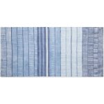 Beliani - tapis rectangulaire bleu clair et blanc en viscose motif  rayures pour chambre ou salon au ...