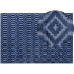 Beliani - tapis rectangulaire bleu fonc en viscose pour chambre ou salon au style scandinave 160 x 230 ...