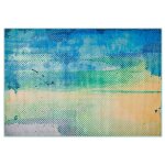 Beliani - tapis rectangulaire bleu vert et jaune pour chambre ou salon au style contemporain 160 x 230 ...