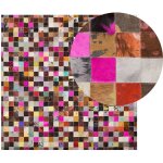 Beliani - tapis rectangulaire multicolore en cuir patchwork pour int�rieur au style moderne 200 x 200 ...