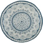 Beliani - tapis rond bleu motif mandala tendance en jute � 120 cm pour chambre ou salon oriental